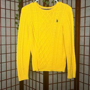 US POLO ASSN LONG SLEEVE YELLOW CARDIGAN